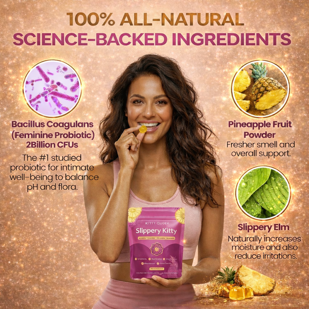 Kitty Queen™ Slippery Kitty All-In-One Vaginal Probiotic + Moisture Gummies